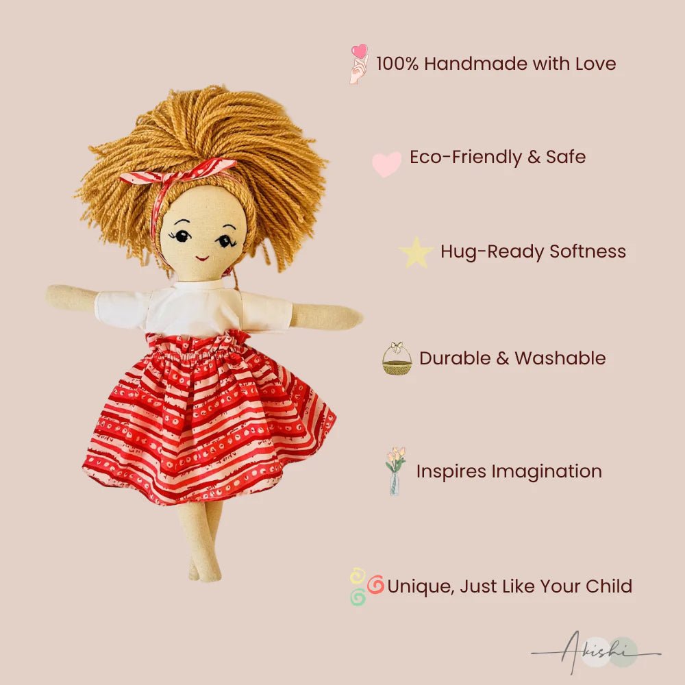 Niva – Handmade Cloth Doll for Kids | Soft & Eco - Friendly - Tortoyse DOLLS