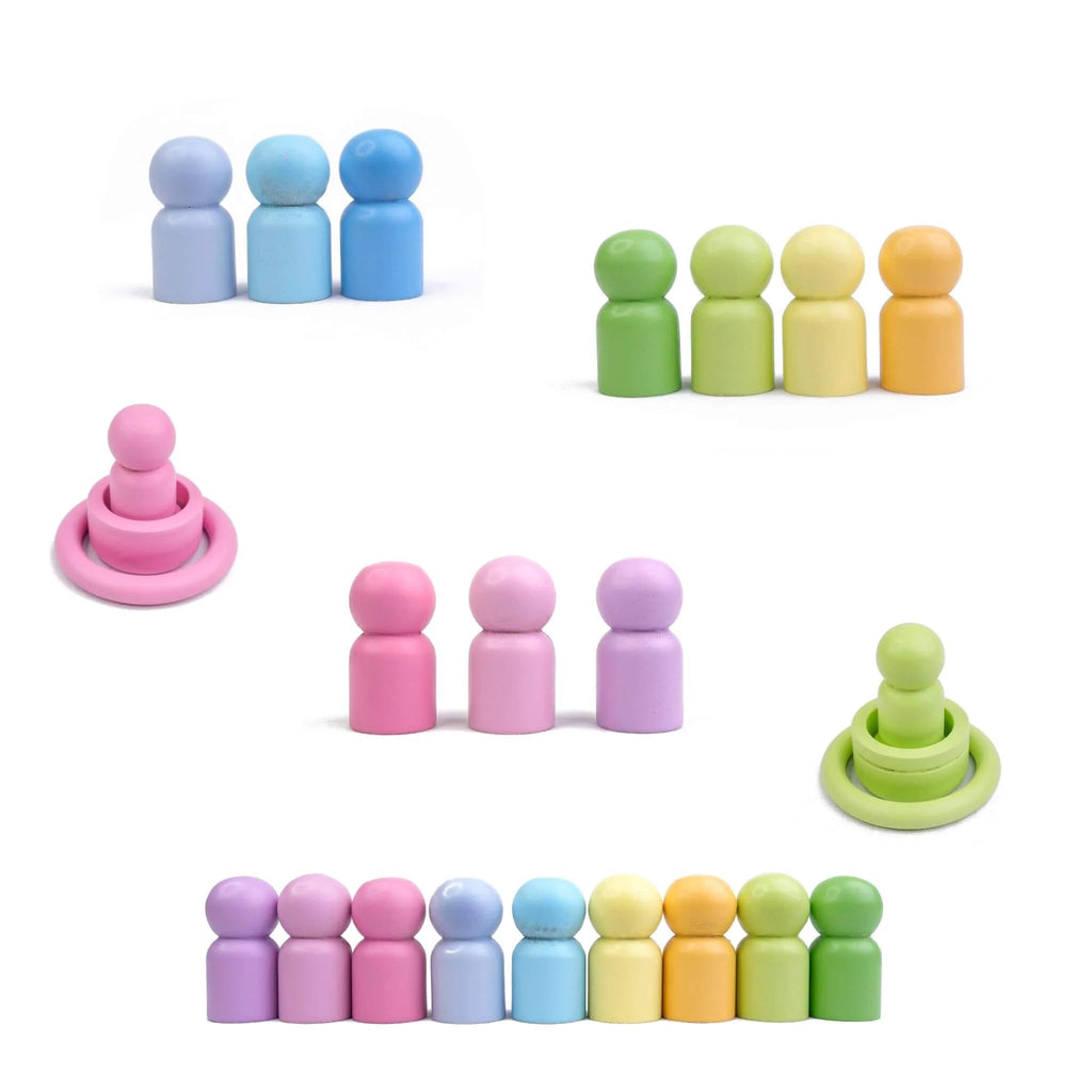 Pegs and Cups - Open ended toy set - Tortoyse