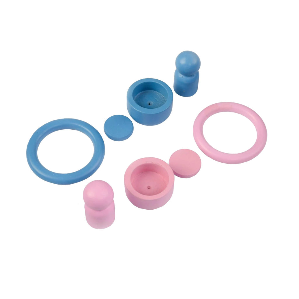 Pegs and Cups - Open ended toy set - Tortoyse