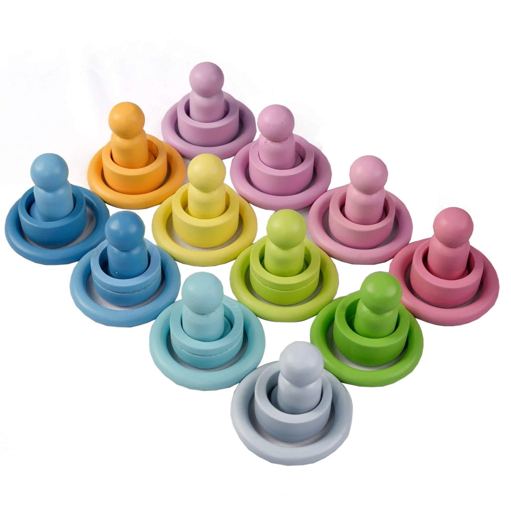 Pegs and Cups - Open ended toy set - Tortoyse