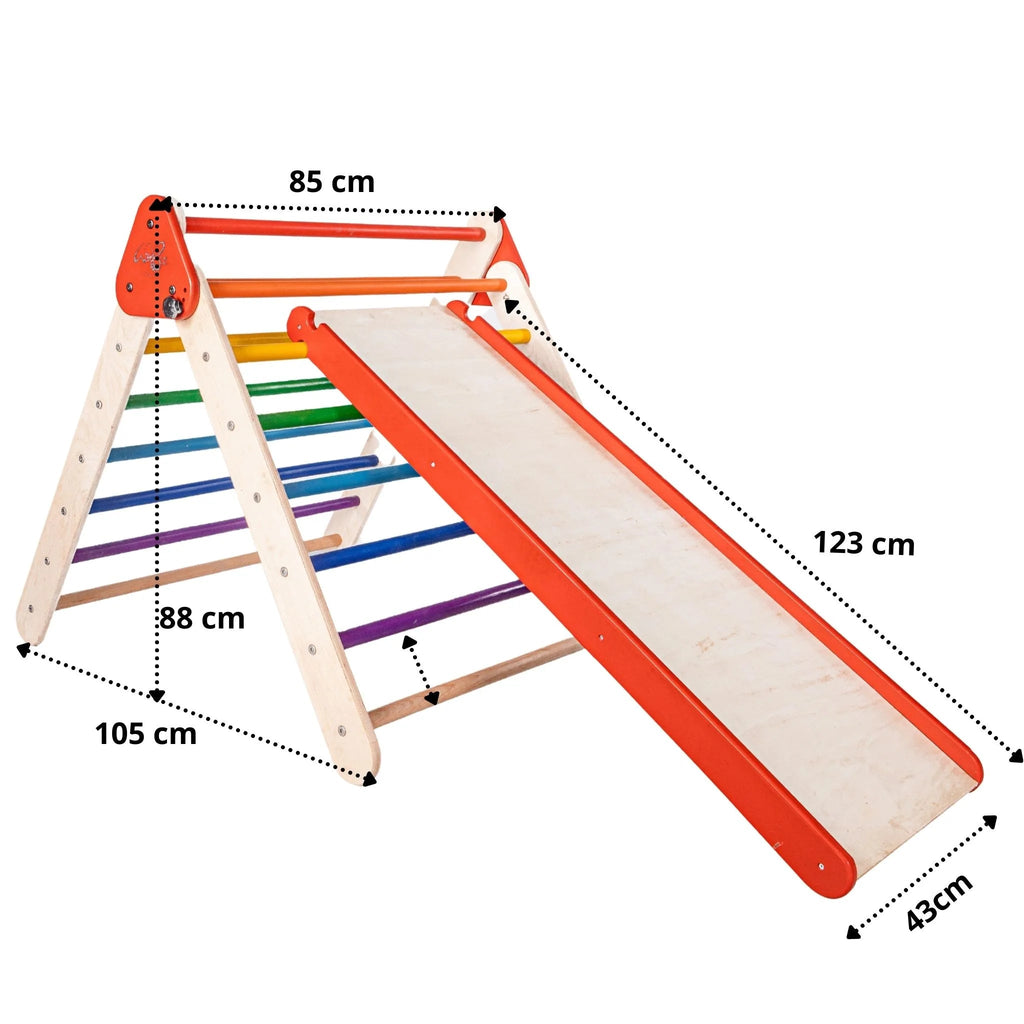 Pikler Triangle with Slider - Tortoyse