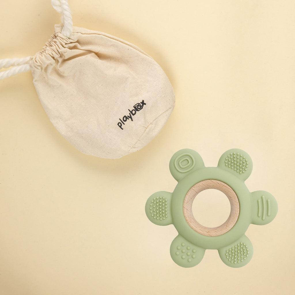 Playbox flower teether - Tortoyse