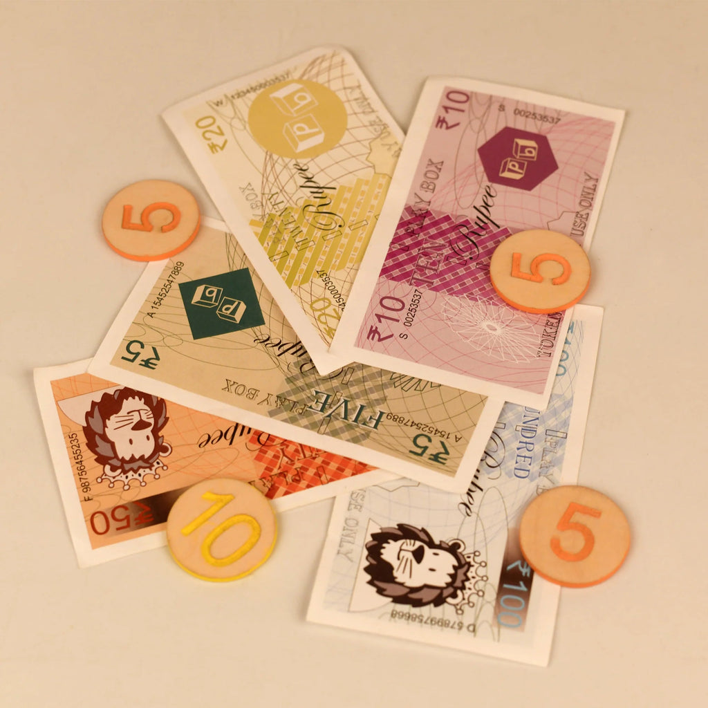 Playbox Funny Money – Cashier Wooden Toy - Tortoyse