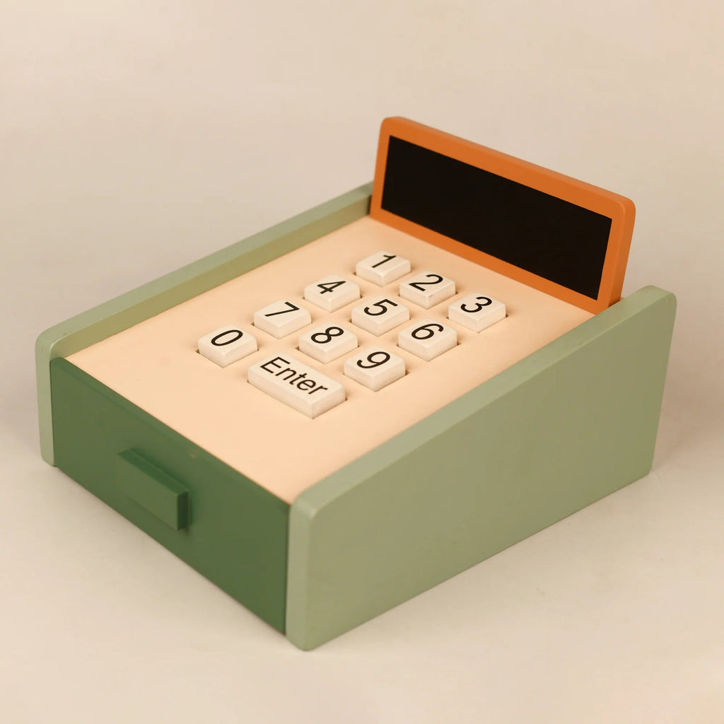 Playbox Funny Money – Cashier Wooden Toy - Tortoyse