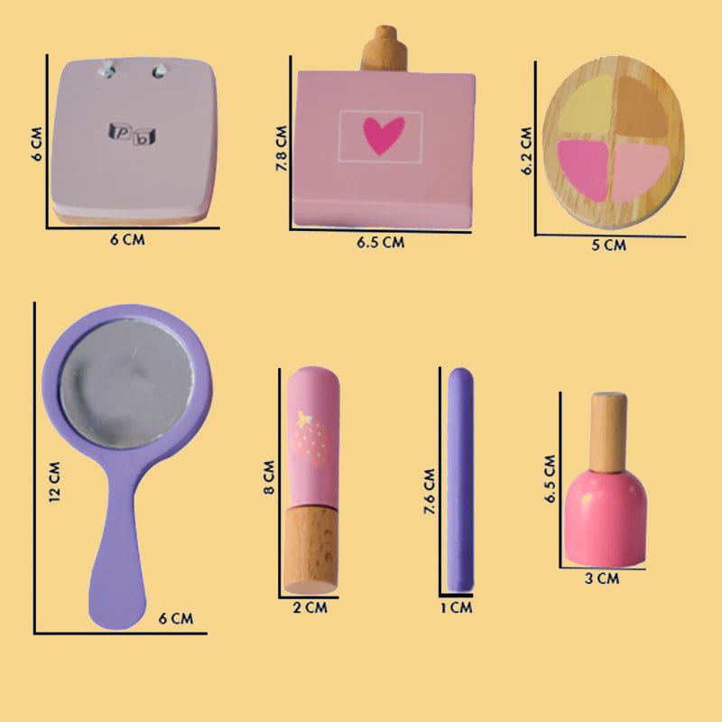 Playbox Glam It Up – Wooden Pretend Play Beauty Kit - Tortoyse