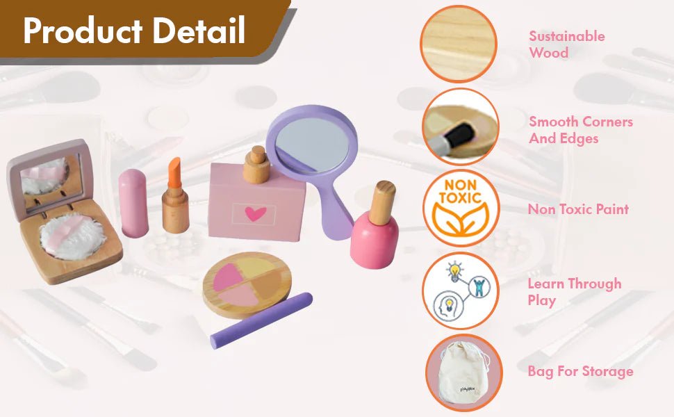 Playbox Glam It Up – Wooden Pretend Play Beauty Kit - Tortoyse