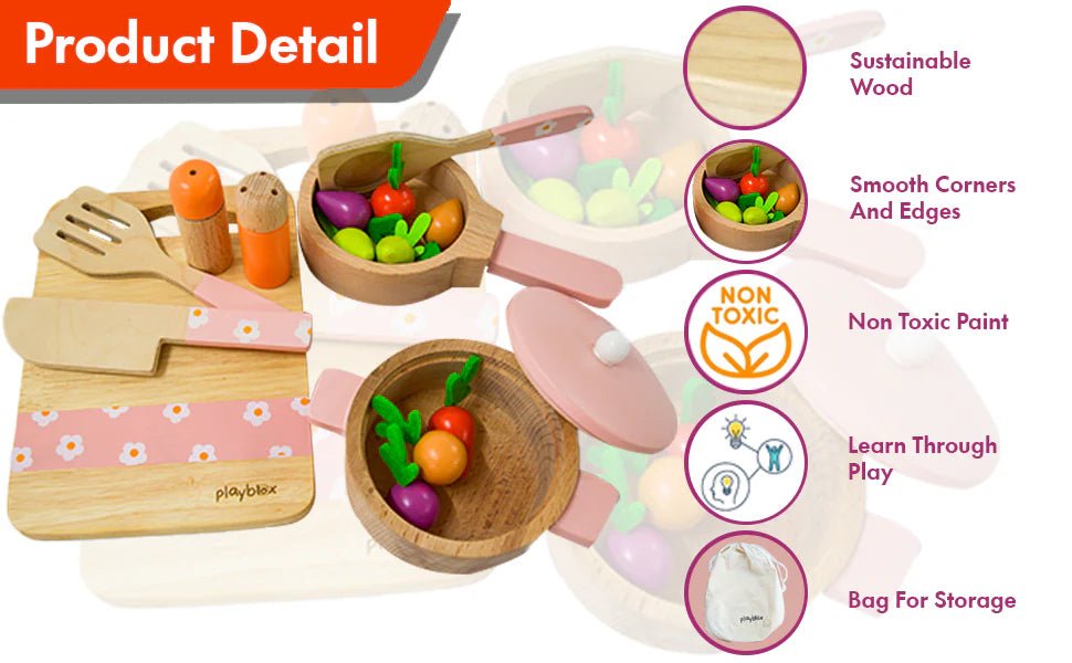 Playbox Grill & Chill Wooden Cooking Set - Tortoyse