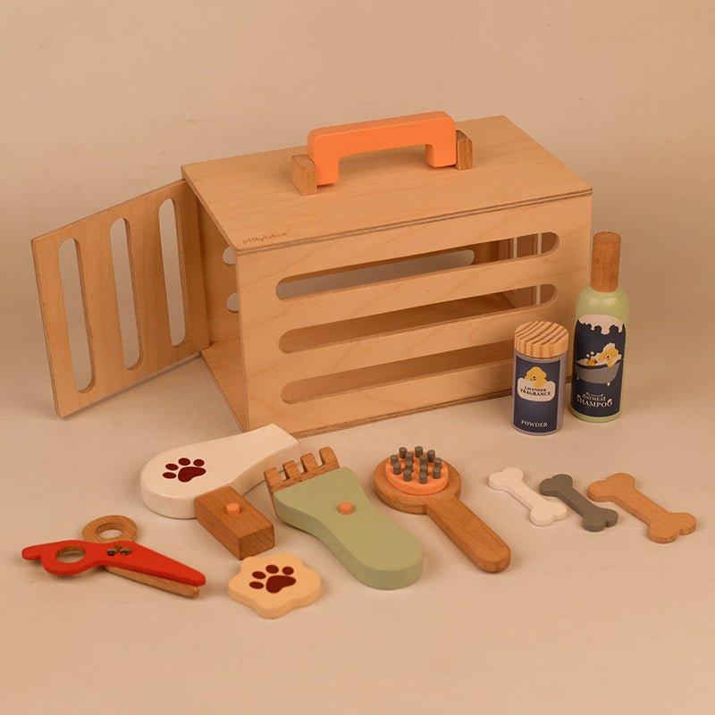 Playbox Pet Grooming Play Set Wooden Toy - Tortoyse