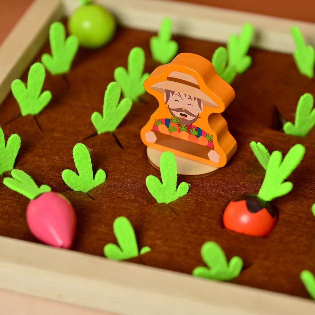Playbox Pretend Play Wooden Memory Game – Find My Veggie Farm - Tortoyse