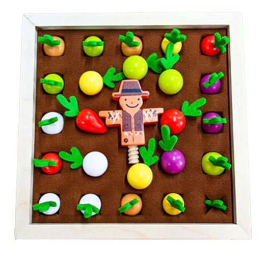 Playbox Pretend Play Wooden Memory Game – Find My Veggie Farm - Tortoyse
