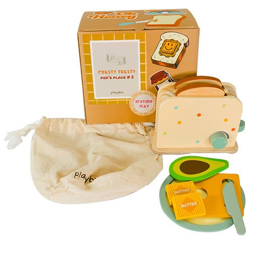 Playbox Roasty Toasty Wooden Toaster Kitchen Set - Tortoyse