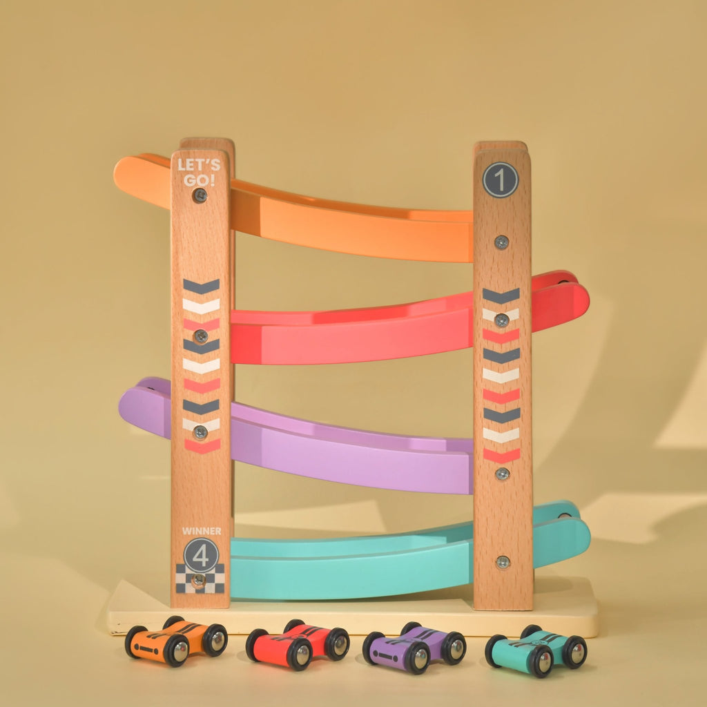 Playbox Speedy Wheels Wooden Car Race Toy - Tortoyse