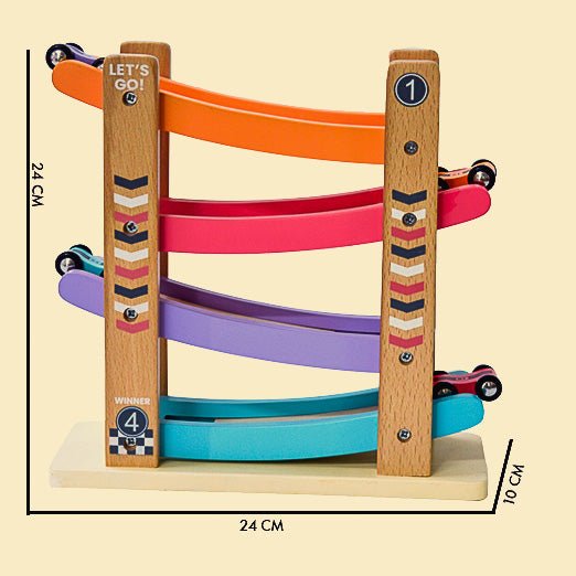 Playbox Speedy Wheels Wooden Car Race Toy - Tortoyse