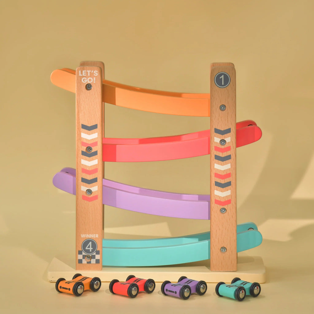Playbox Speedy Wheels Wooden Car Race Toy - Tortoyse