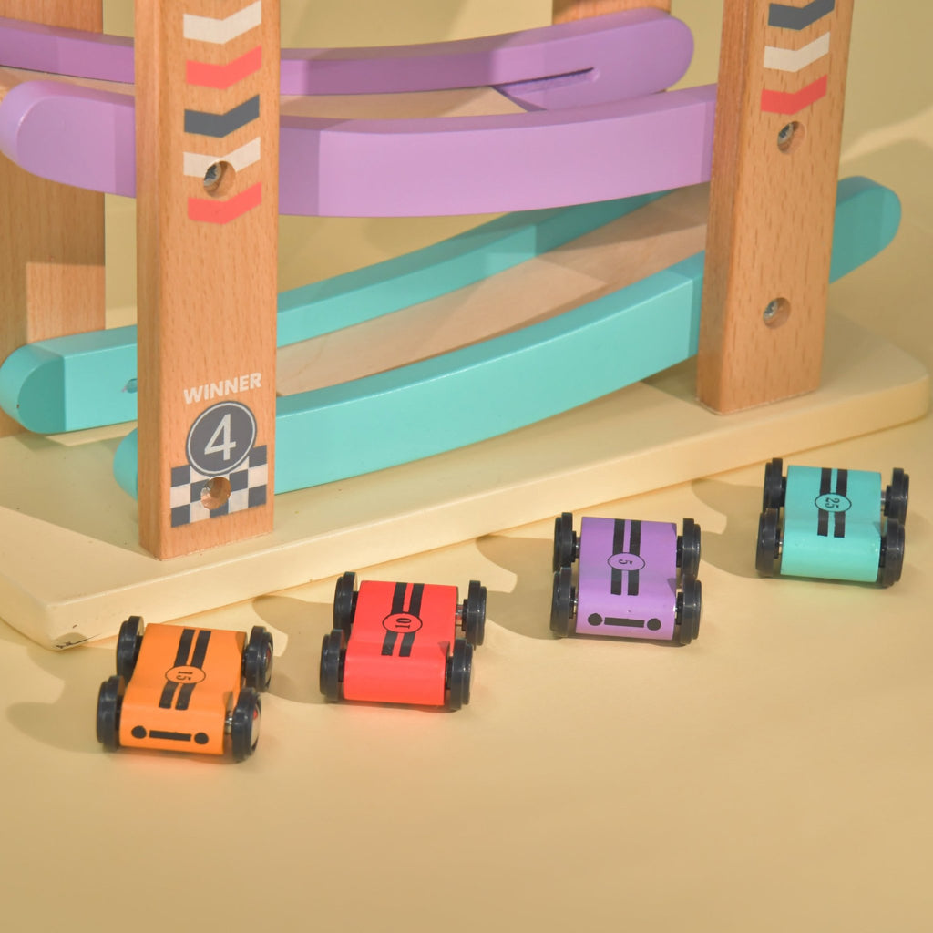 Playbox Speedy Wheels Wooden Car Race Toy - Tortoyse