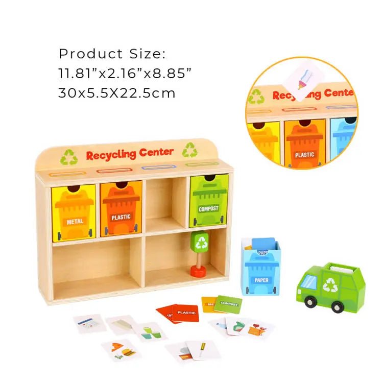 Playbox Tiny Trash Hub Recycling Center Playset - Tortoyse