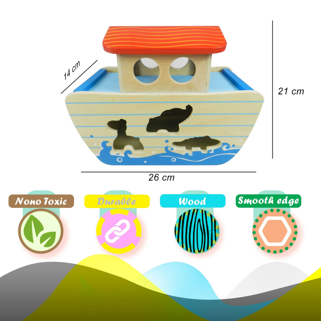 Playbox Wild Cruise Wooden Animal Ark Toy - Tortoyse