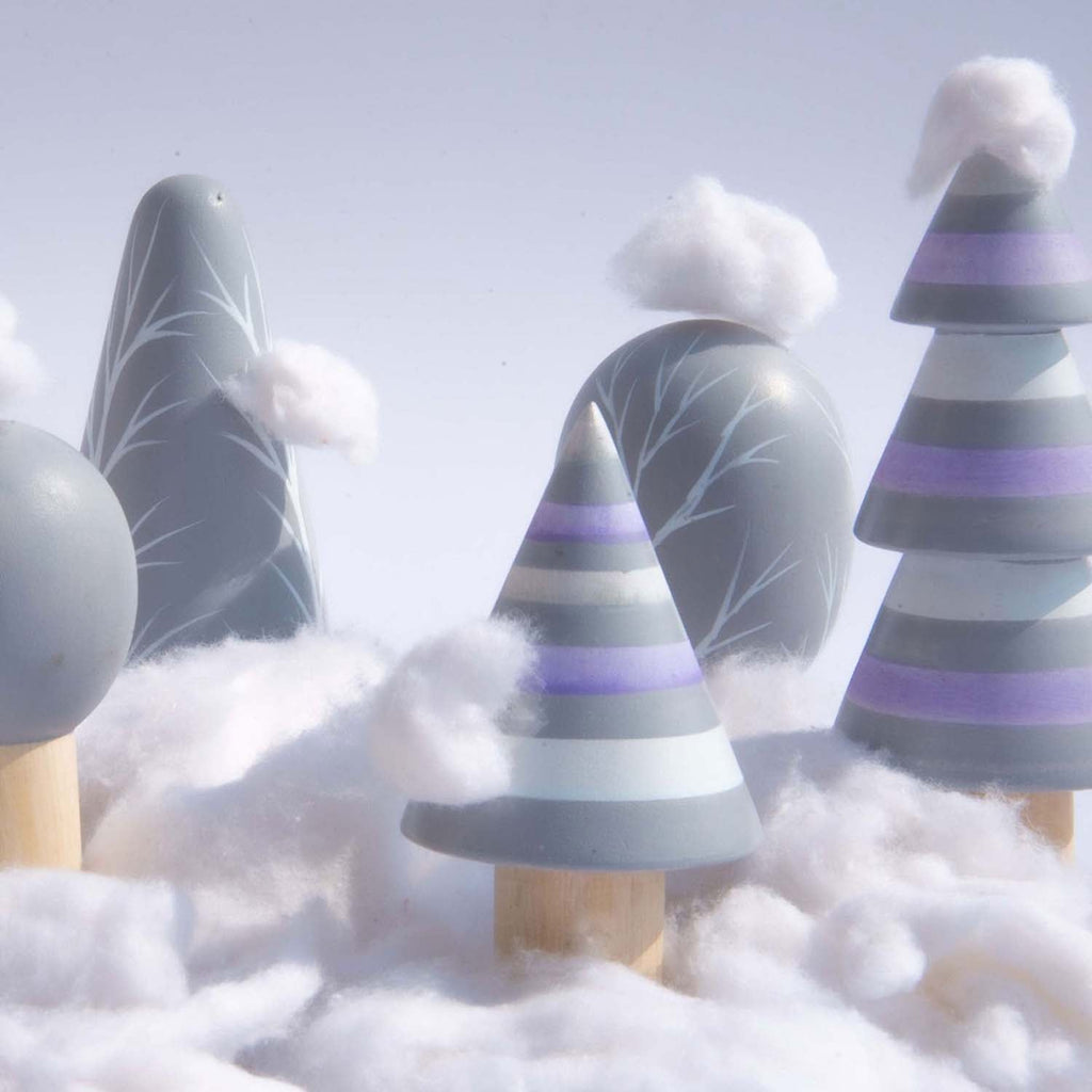 Playbox Wooden Arctic Trees – 7 Pcs Pretend Play Set - Tortoyse