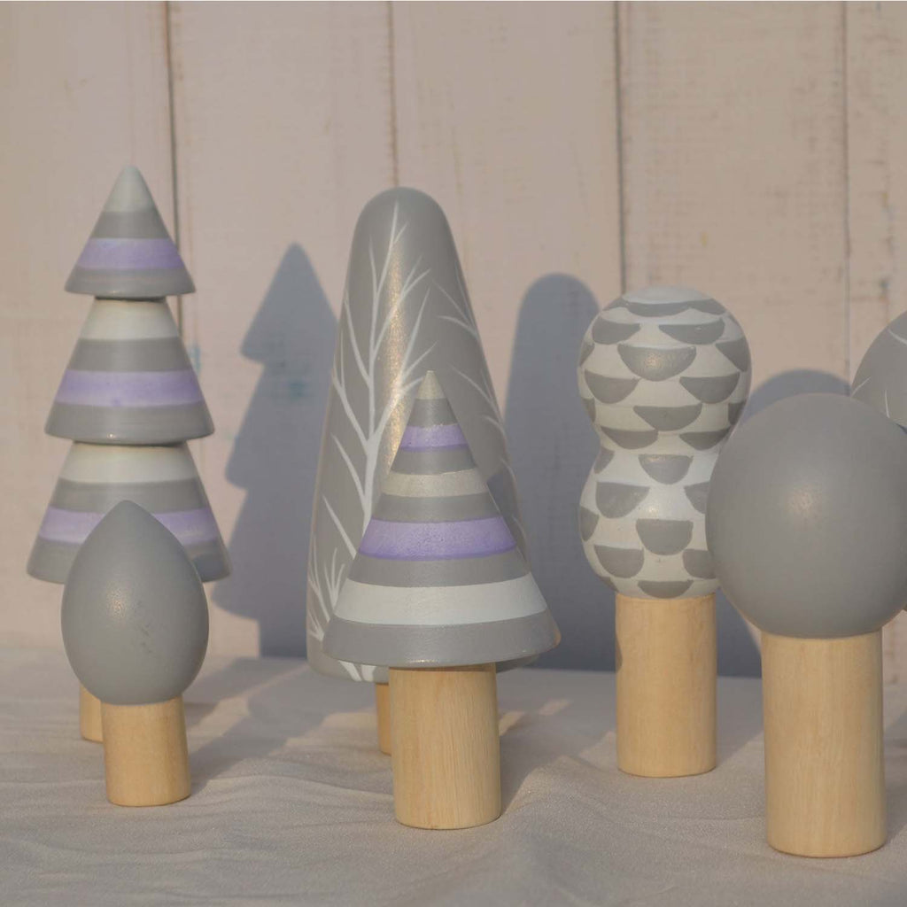 Playbox Wooden Arctic Trees – 7 Pcs Pretend Play Set - Tortoyse