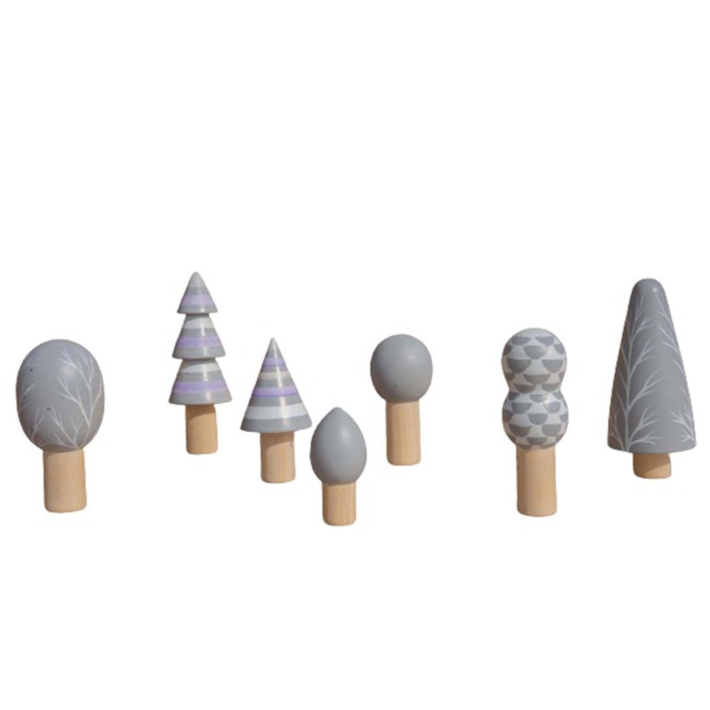 Playbox Wooden Arctic Trees – 7 Pcs Pretend Play Set - Tortoyse