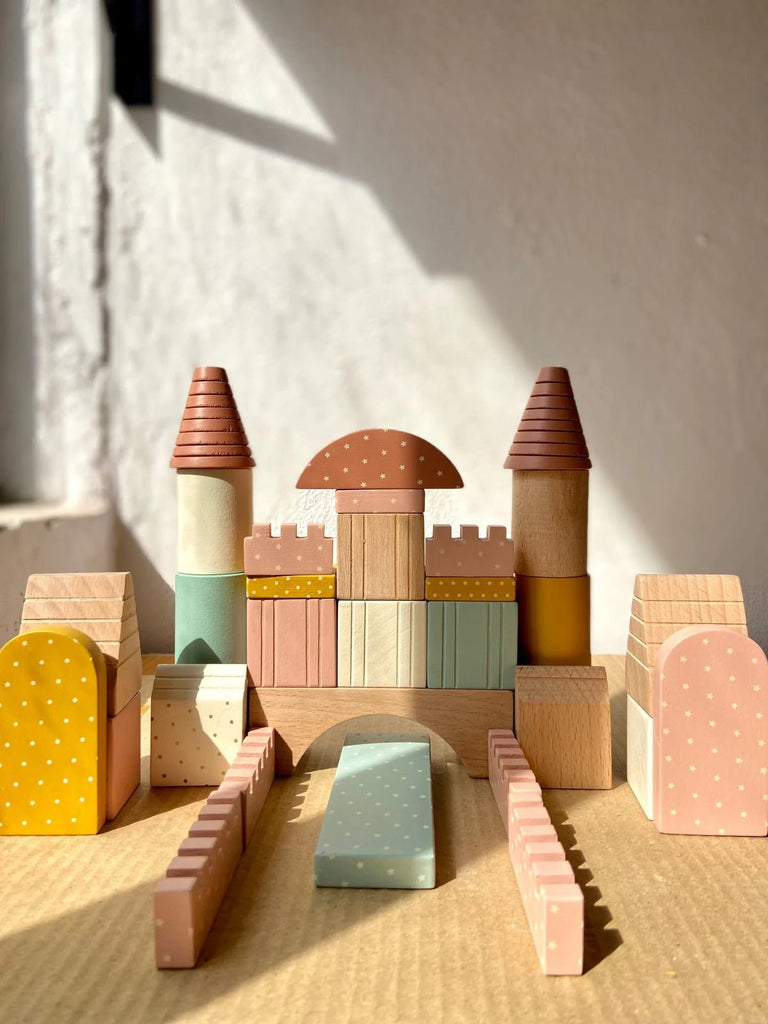 Playbox Wooden Building Blocks Toy Set – Large Pack 45 Blocks - Tortoyse