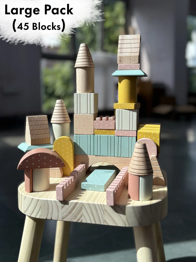 Playbox Wooden Building Blocks Toy Set – Mini Pack 24 Blocks - Tortoyse