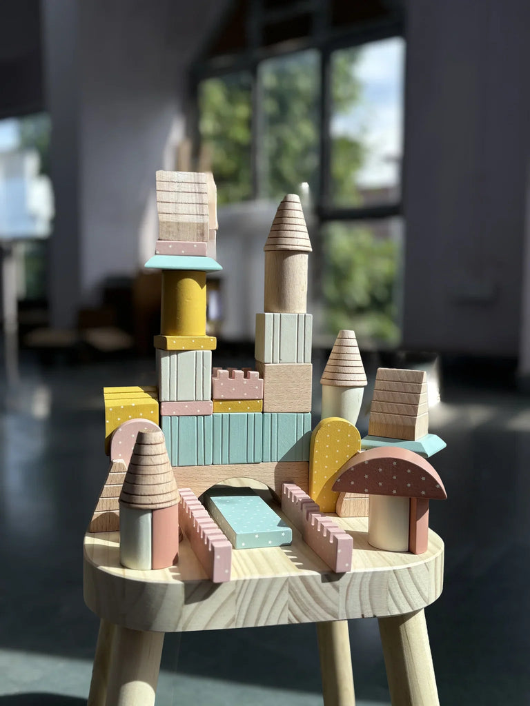 Playbox Wooden Building Blocks Toy Set – Mini Pack 24 Blocks - Tortoyse