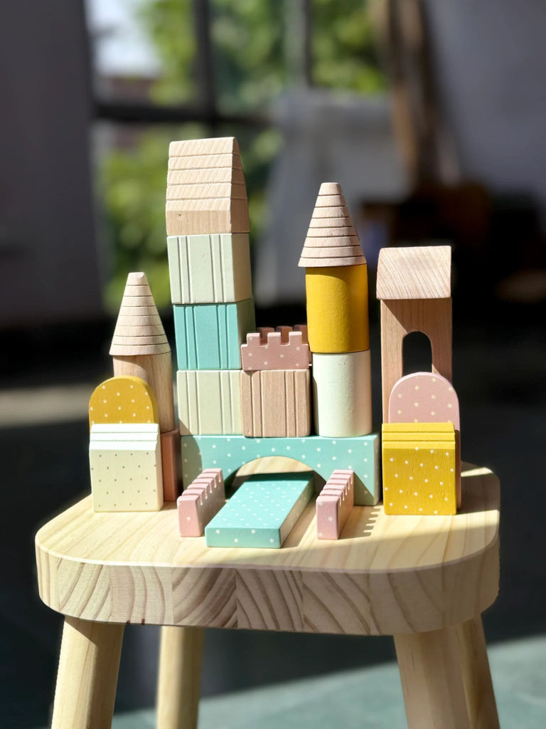 Playbox Wooden Building Blocks Toy Set – Mini Pack 24 Blocks - Tortoyse