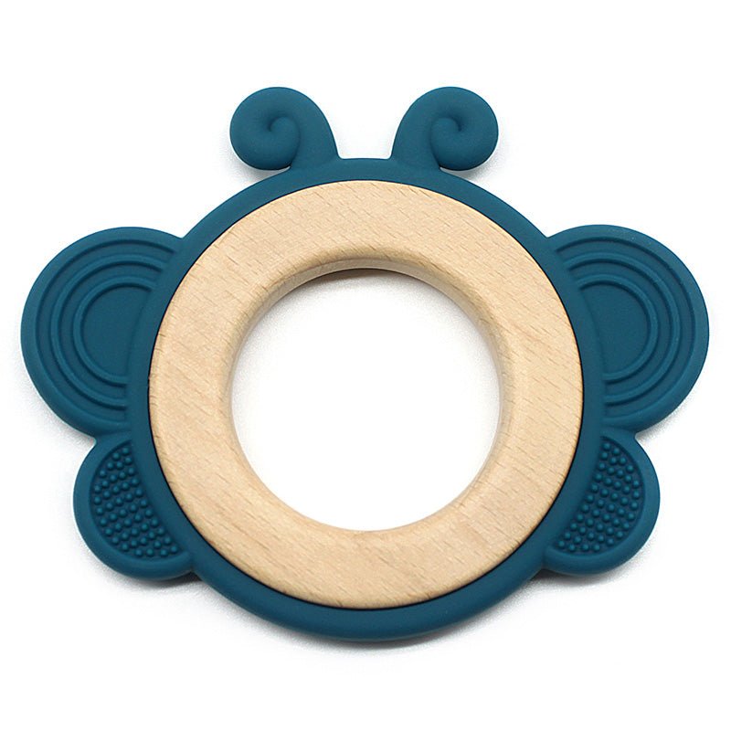 Playbox Wooden Butterfly Teether – Assorted Colours - Tortoyse