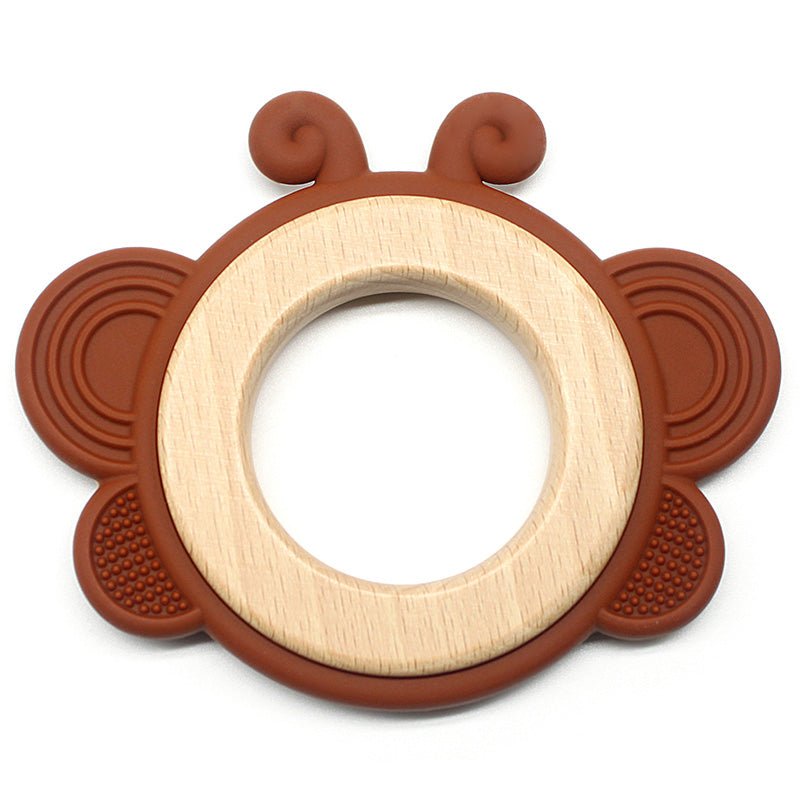 Playbox Wooden Butterfly Teether – Assorted Colours - Tortoyse