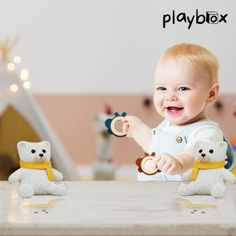 Playbox Wooden Butterfly Teether – Assorted Colours - Tortoyse
