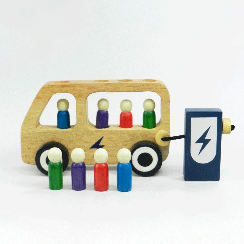 Playbox Wooden Double Decker Bus EV - Tortoyse