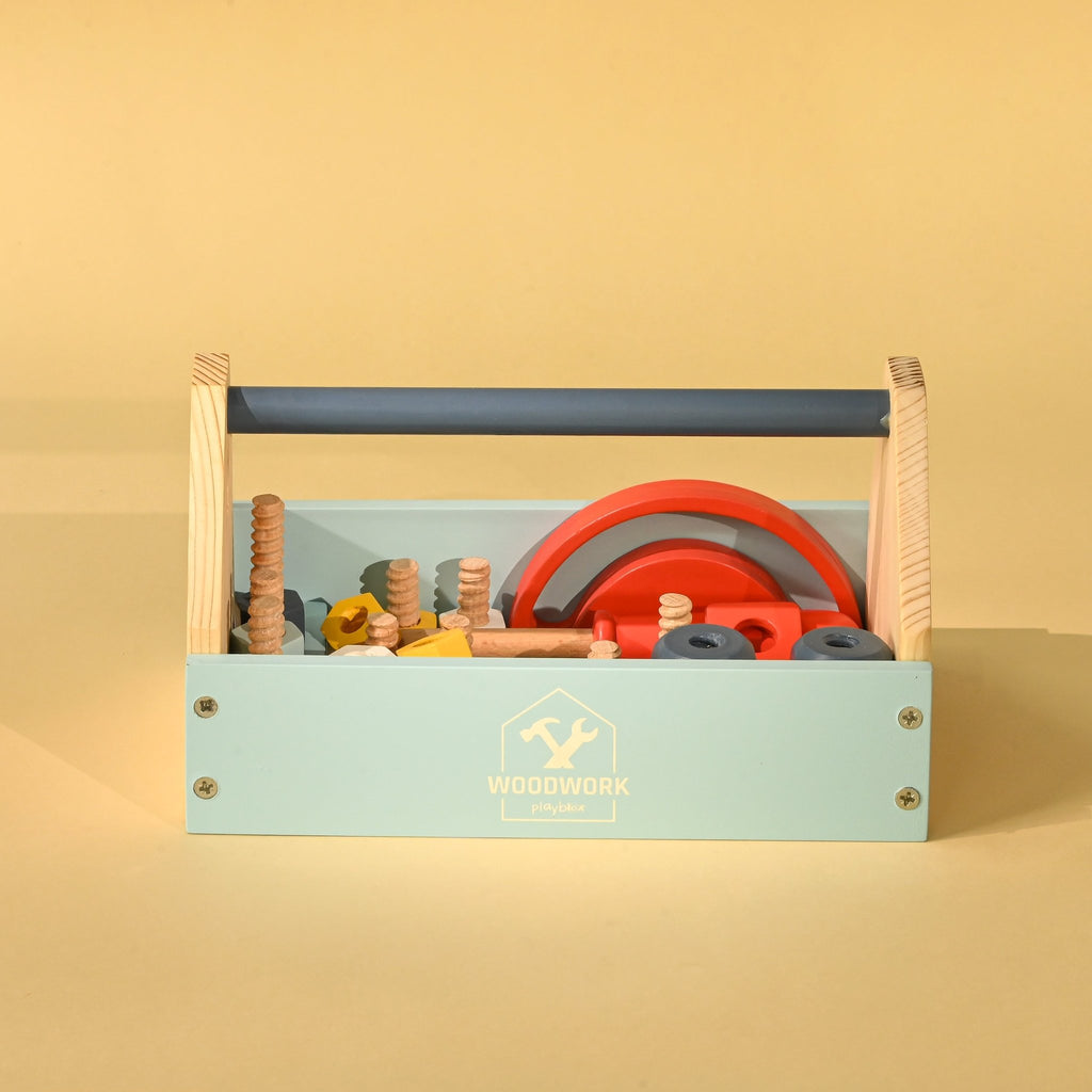 Playbox Wooden Fix It Up Tool Kit - Tortoyse