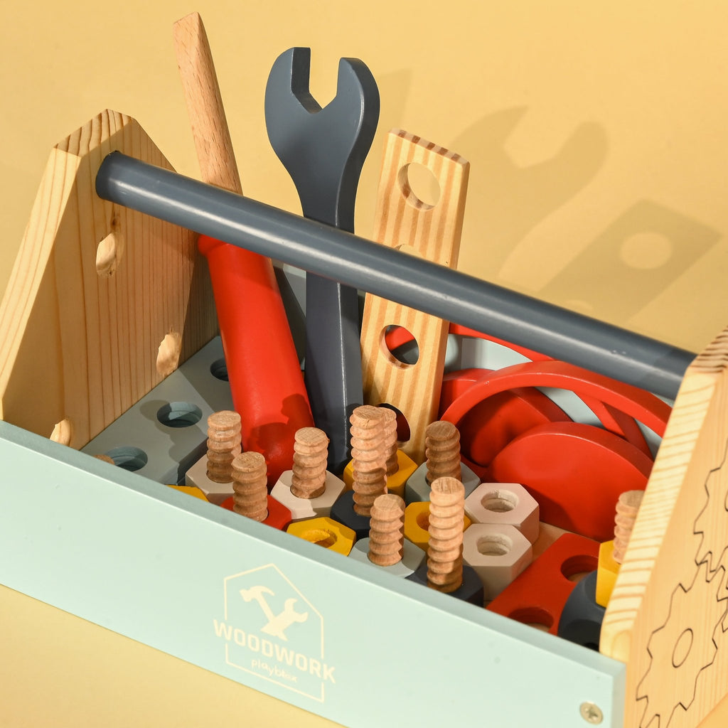 Playbox Wooden Fix It Up Tool Kit - Tortoyse