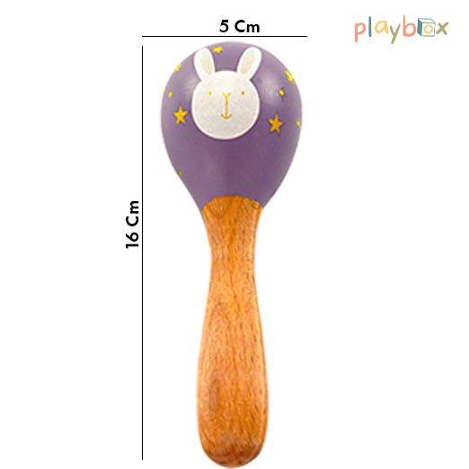 Playbox Wooden Forest Maracas / Rattle - Tortoyse RATTLES