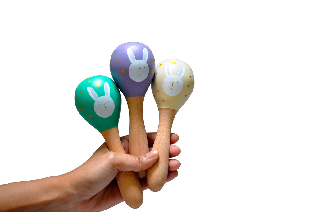 Playbox Wooden Forest Maracas / Rattle - Tortoyse RATTLES