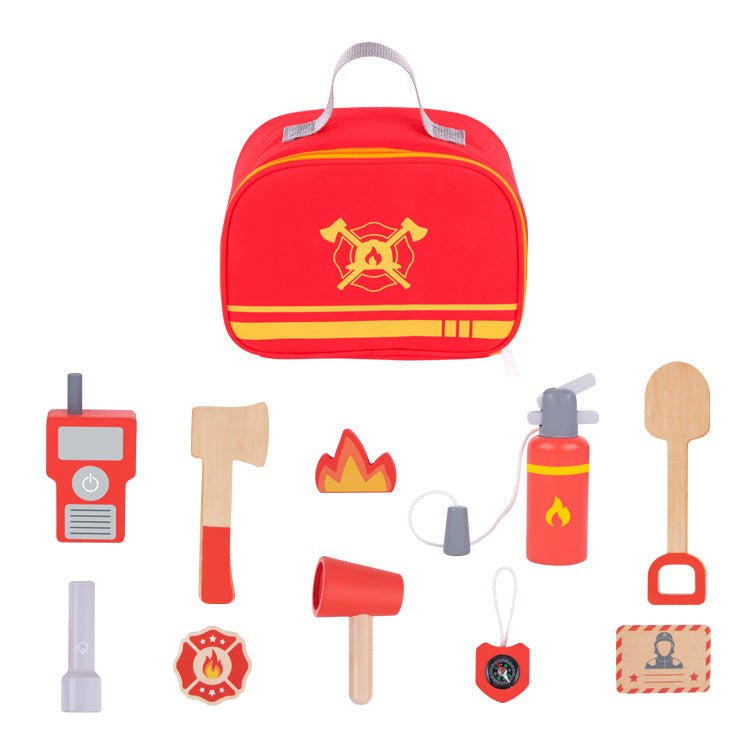 Playbox Wooden Marshall's Fire Rescue Tool Kit – 11 Pcs Pretend Play Set - Tortoyse