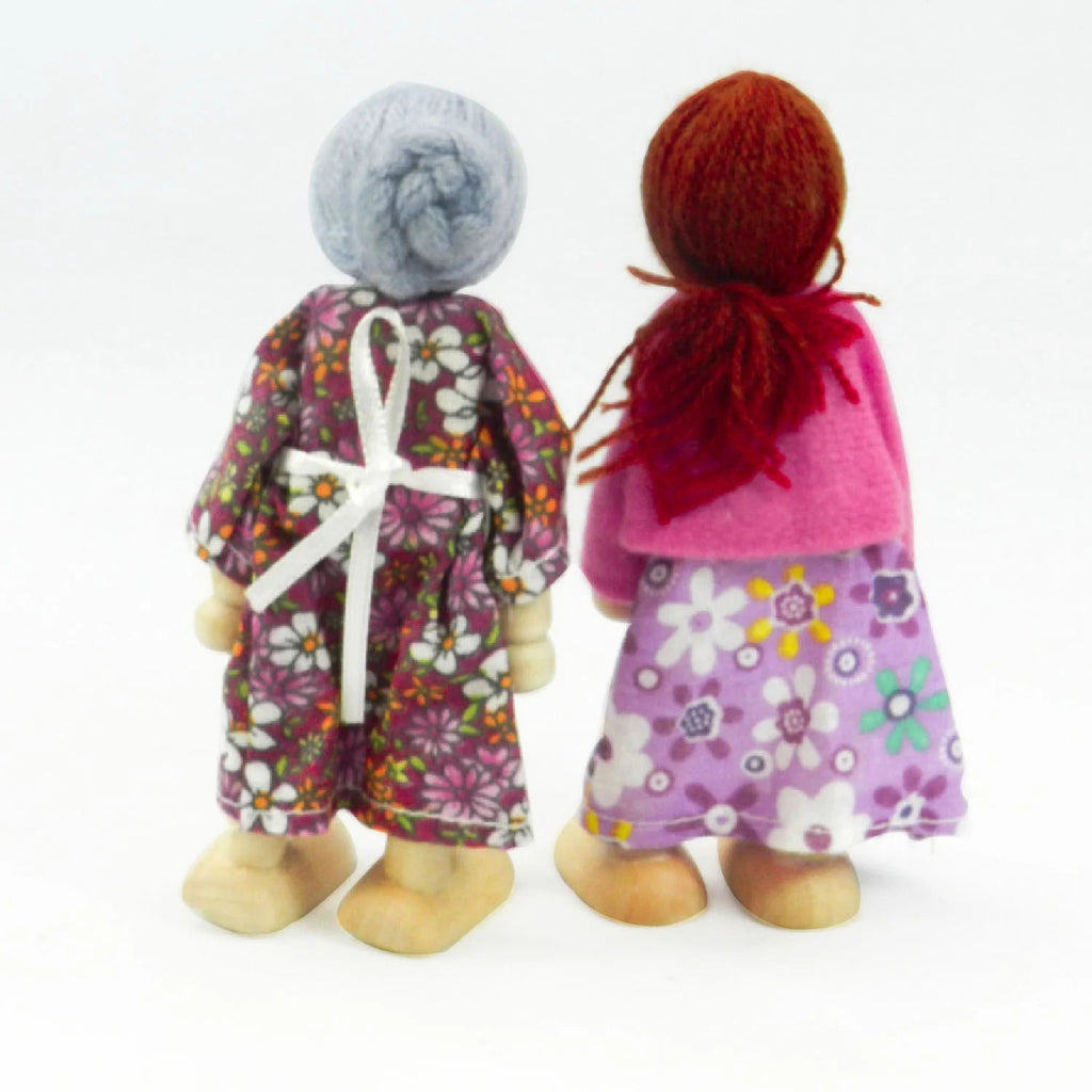 Playbox Wooden Pop’s Family – 6 pcs Wooden Dolls Pretend Play Set - Tortoyse