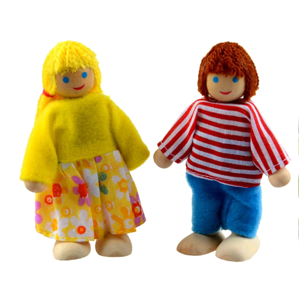 Playbox Wooden Pop’s Family – 6 pcs Wooden Dolls Pretend Play Set - Tortoyse