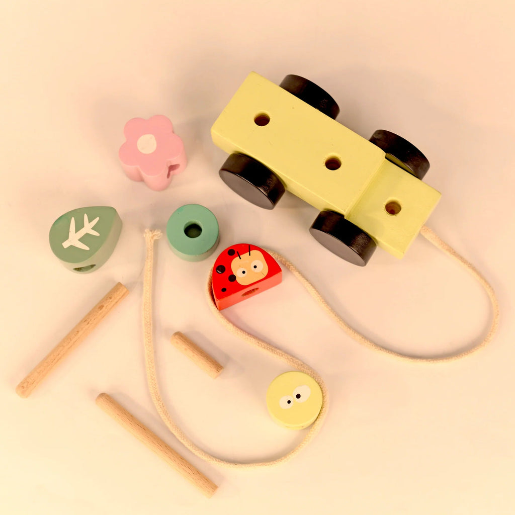 Playbox Wooden Pull Along Forest Toy Set - Tortoyse