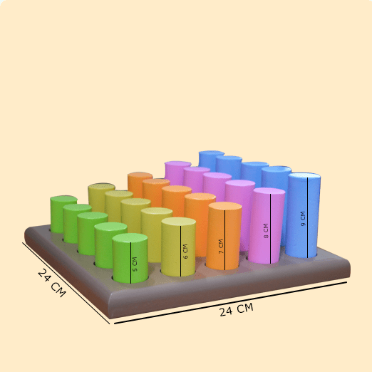 Playbox Wooden Rod Peg Steps - Tortoyse