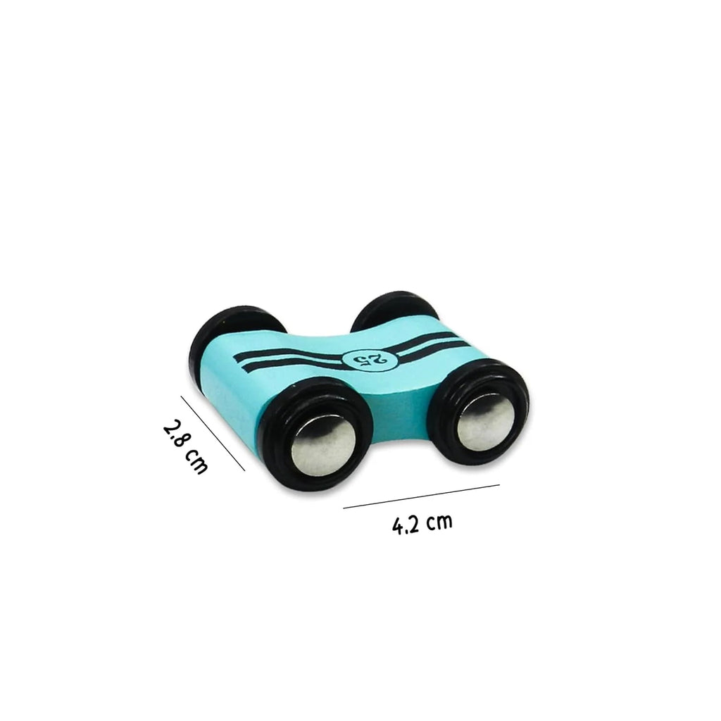 Playbox Wooden Speedy Wheels Toy Car Set - Tortoyse
