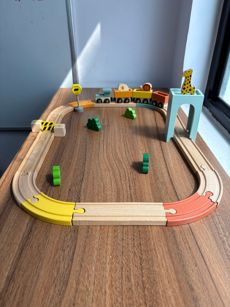 Playbox Wooden Wild Track Train Playset - Tortoyse
