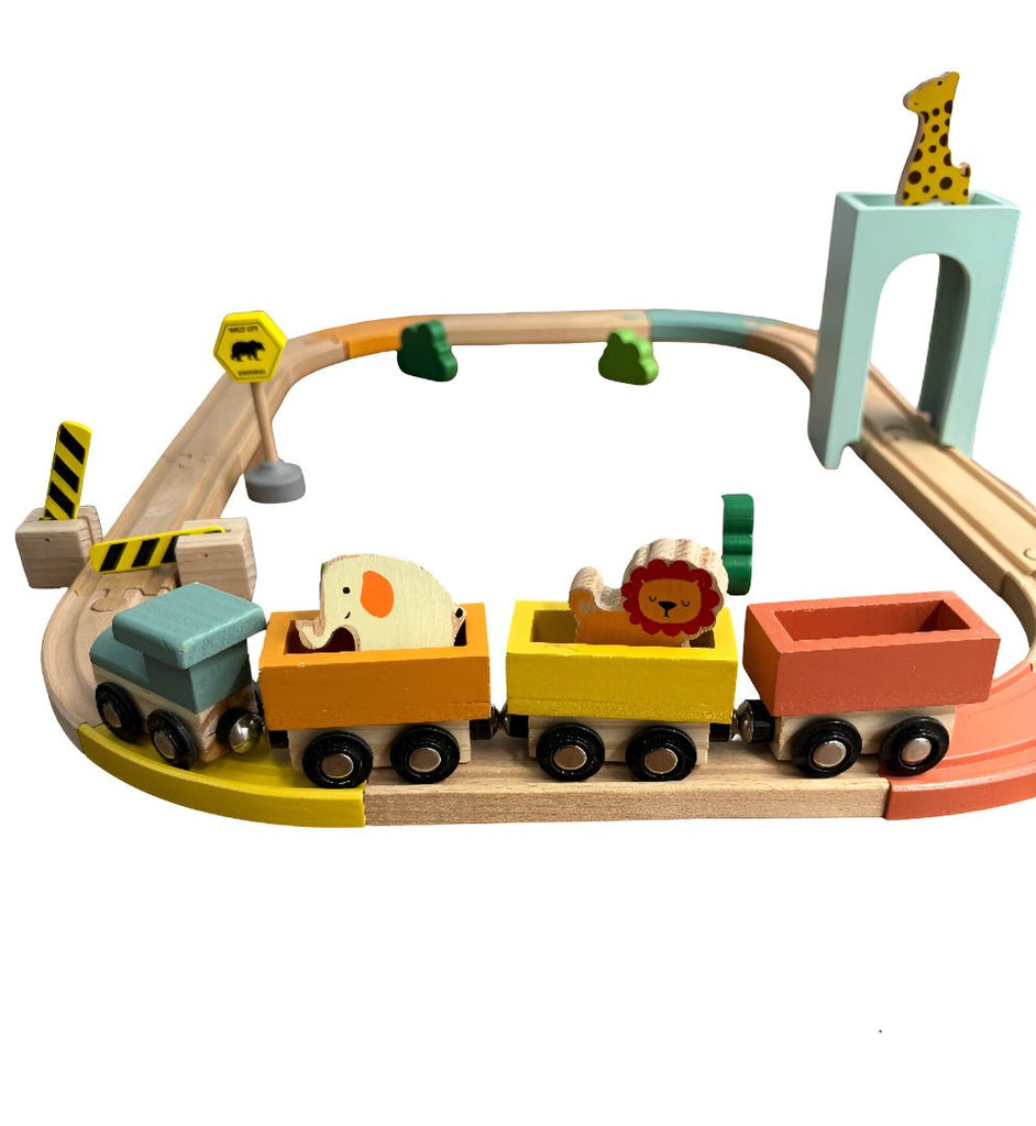 Playbox Wooden Wild Track Train Playset - Tortoyse