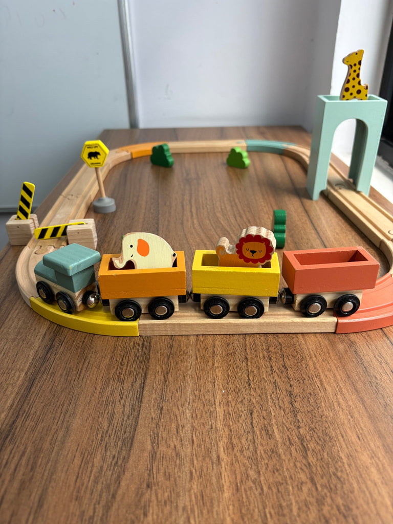Playbox Wooden Wild Track Train Playset - Tortoyse