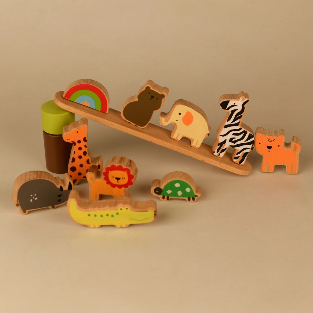 Playbox Wooden Zoo Tower Balancing Toy - Tortoyse