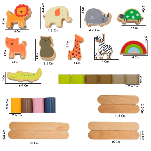 Playbox Wooden Zoo Tower Balancing Toy - Tortoyse