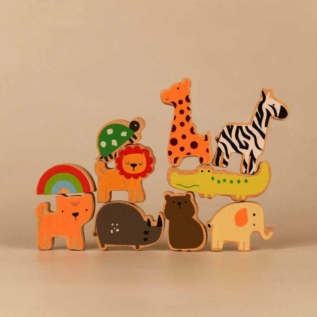 Playbox Wooden Zoo Tower Balancing Toy - Tortoyse