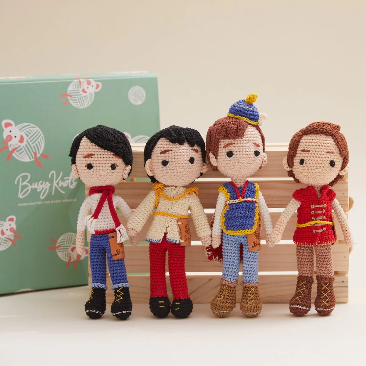 Prince Brothers – Handmade Crochet Doll Gift Set (Set of 4)