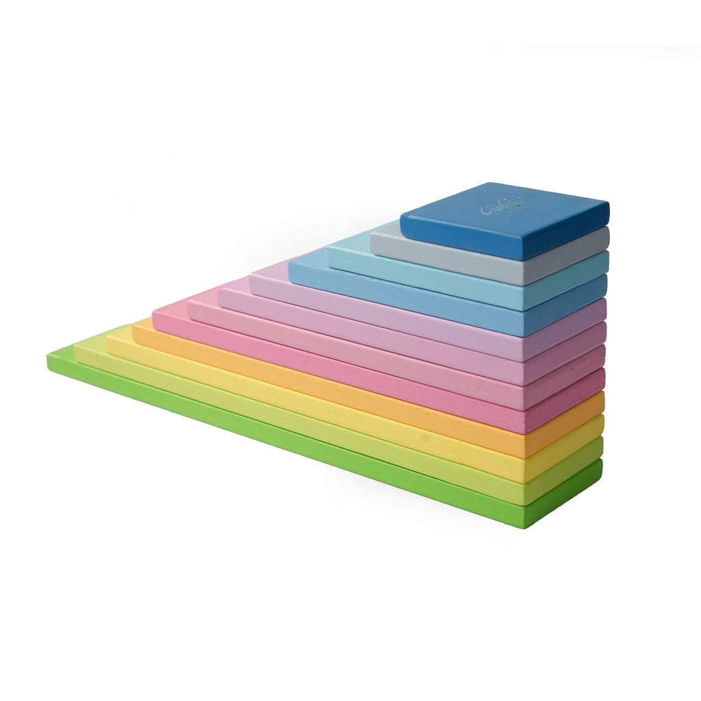 Rainbow Plates - 12 pc - Pastel Colour - Tortoyse